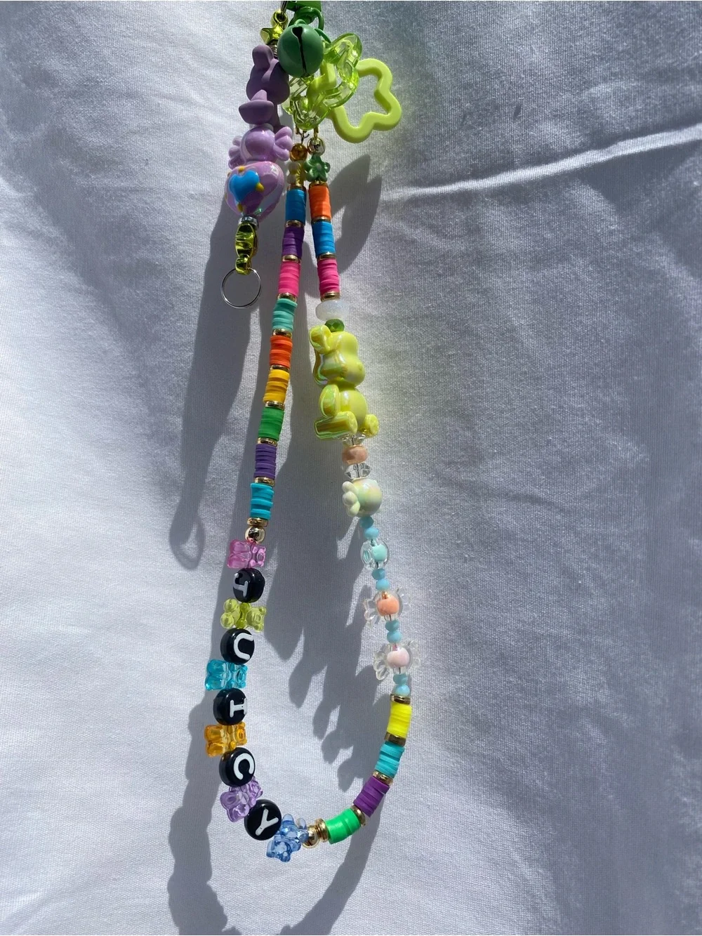 Colorful Beaded Multicolor Keychain Gummy Bear “Juicy”